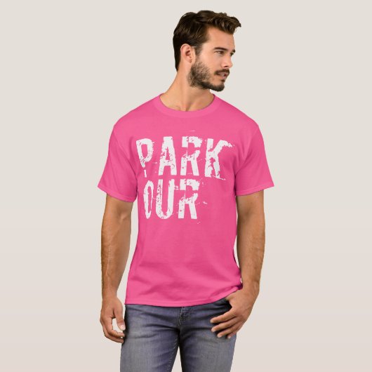 Parkour Distressed Text - Skater  Freerunning  Par Tシャツ (正面フル)