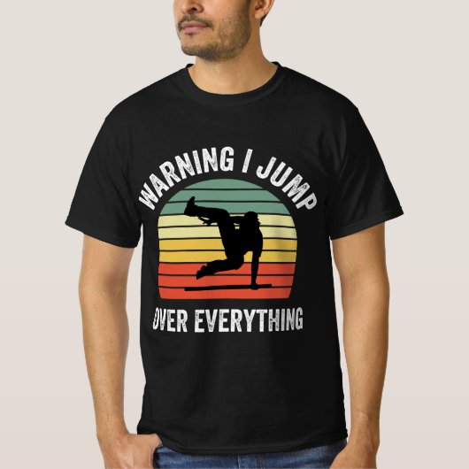Parkour Free Running Parkour Warning I Jump Over E Tシャツ (正面)