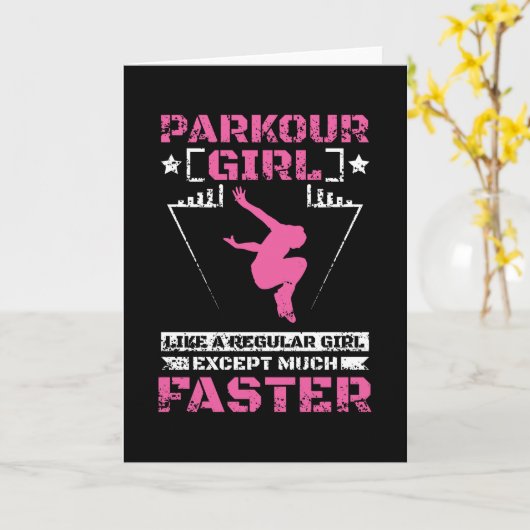 Parkour Freerunning Girl カード (黄色い花)