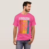 Parkour Labyrinth Vintage Retro 70S Design Parkour Tシャツ (正面フル)