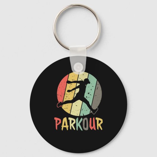Parkour Logo in Retro Farben キーホルダー (正面)