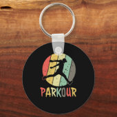 Parkour Logo in Retro Farben キーホルダー (正面)