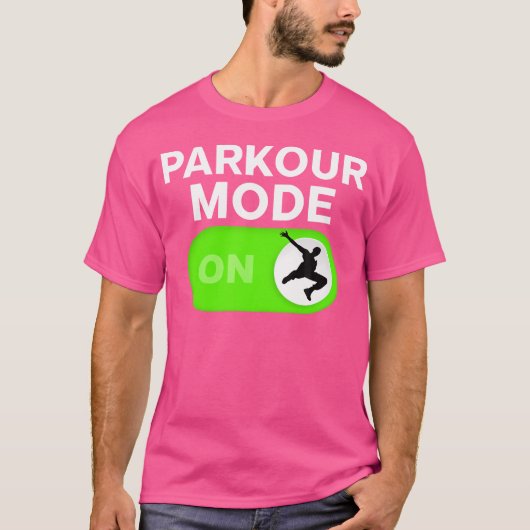 Parkour Mode On Freerunning Silhouette Boys Tシャツ (正面)