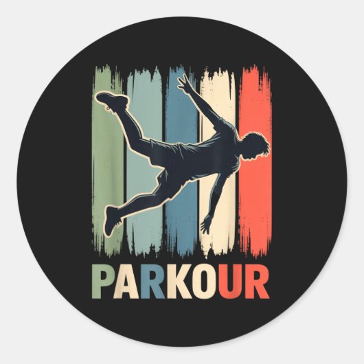Parkour, Urban Gymnast, Traceur, Runner  ラウンドシール (正面)