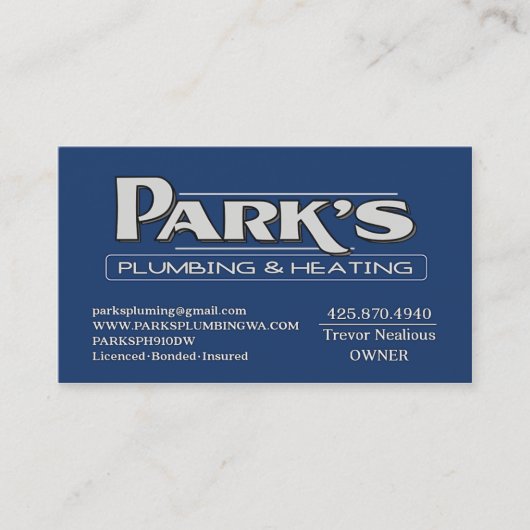 ParksPlumbing II 名刺 (正面)