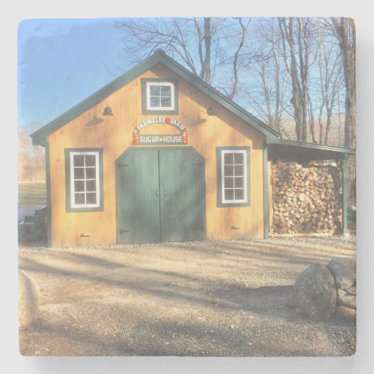 Parmeleeの農場のかえで糖の家 ストーンコースター (正面)