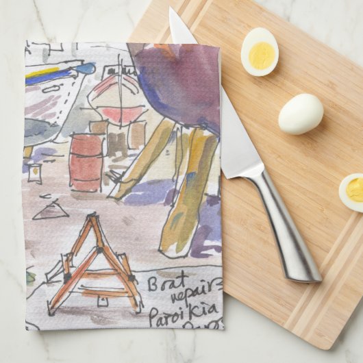Parosギリシャ キッチンタオル (四つ折り)