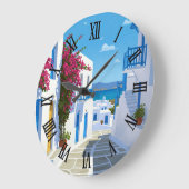 Paros Greece Island Travel ラージ壁時計 (傾斜)