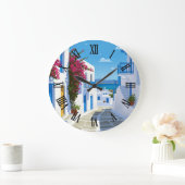 Paros Greece Island Travel ラージ壁時計 (ホーム)