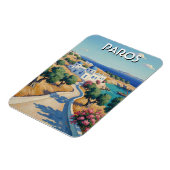 Paros Greece Islands Travel Watercolor  マグネット (左側)