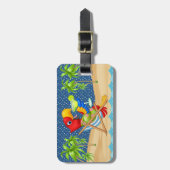 ParrotとMargarita荷物バッグラベル – 背面 ラゲッジタグ (正面縦)