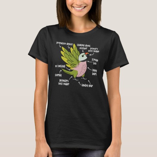 Parrot Anatomy I Mustache Paraket Tシャツ (正面)