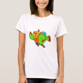 Parrot as Hiker with Backpack Tシャツ (正面)