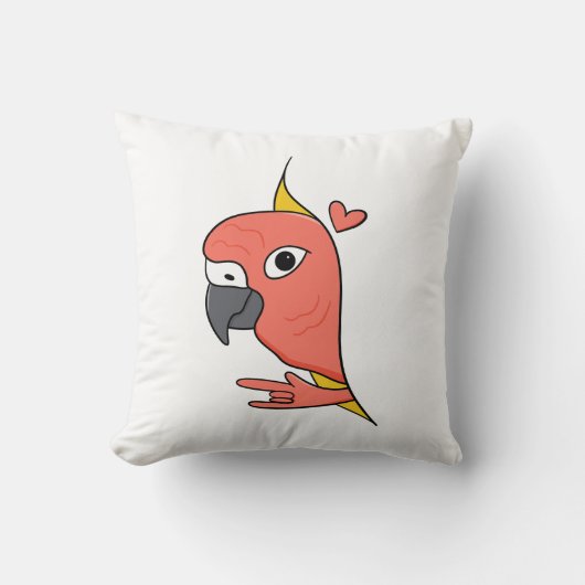 Parrot ASL I Love You – ろう文化デザイン クッション (正面)