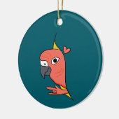 Parrot ASL I Love You – ろう文化デザイン セラミックオーナメント (左)