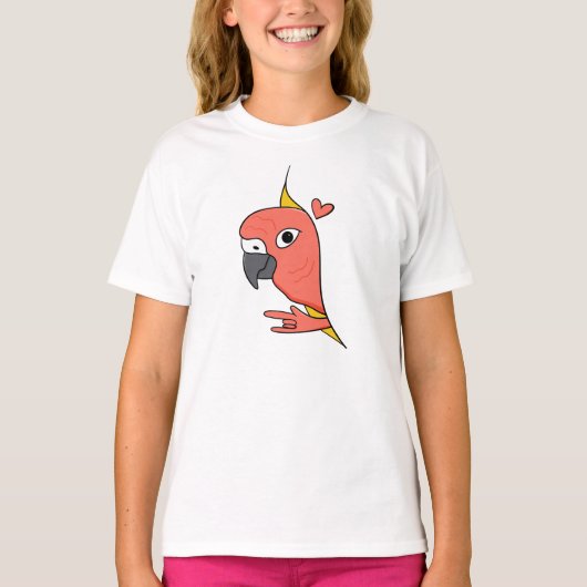 Parrot ASL I Love You – ろう文化デザイン Tシャツ (正面)