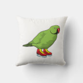 Parrot at Ice skating with Ice skates クッション (裏面)