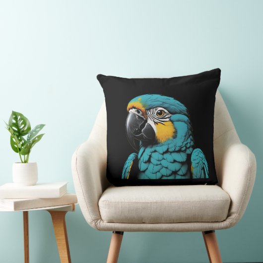 Parrot Bird Design Throw Pillow クッション (椅子)