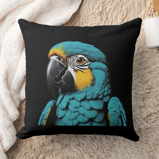 Parrot Bird Design Throw Pillow クッション (ブランケット)