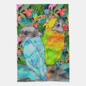 Parrot Bird Lover Kitchen Towel キッチンタオル (縦)