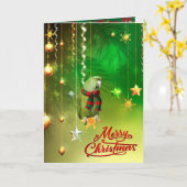 Parrot Christmas Card カード (黄色い花)