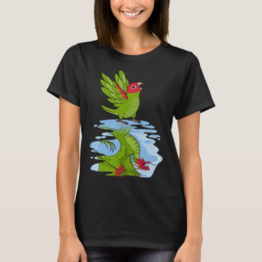 Parrot & Dragon Reflection私のさくらんぼはConureを向いた Tシャツ (正面)