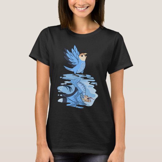 Parrot & Dragon Reflection Iピーチフェイスブルーラブ Tシャツ (正面)