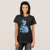 Parrot & Dragon Reflection Iピーチフェイスブルーラブ Tシャツ (正面フル)
