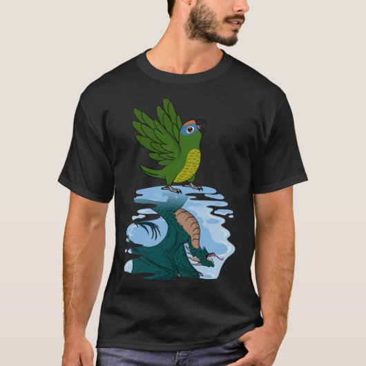 Parrot & Dragon Reflection Iピーチフロンテドコンア Tシャツ (正面)