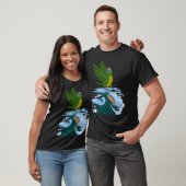 Parrot & Dragon Reflection Iピーチフロンテドコンア Tシャツ (ユニセックス)