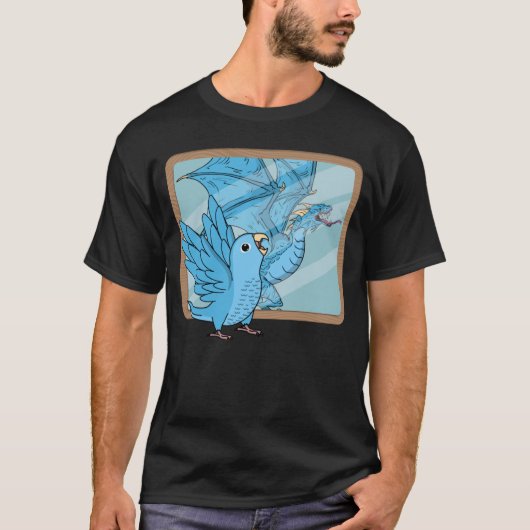 Parrot & Dragon Reflection Iブルーパロレット1 Tシャツ (正面)