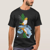 Parrot & Dragon Reflection I Black heading Caique Tシャツ (正面)