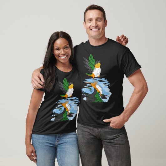 Parrot & Dragon Reflection I Black heading Caique Tシャツ (ユニセックス)