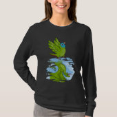 Parrot & Dragon Reflection I Blue crown Conure Tシャツ (正面)