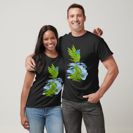 Parrot & Dragon Reflection I Blue crown Conure Tシャツ (ユニセックス)