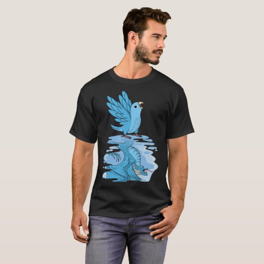 Parrot & Dragon Reflection I Blue Parrotlet Tシャツ (正面フル)