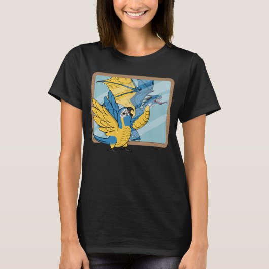 Parrot & Dragon Reflection I Blue throated Macaw Tシャツ (正面)