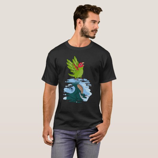 Parrot & Dragon Reflection I Cherry headed Conure Tシャツ (正面フル)