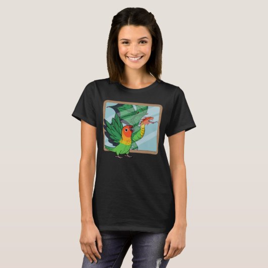 Parrot & Dragon Reflection I Fischers Lovebird 1 Tシャツ (正面フル)
