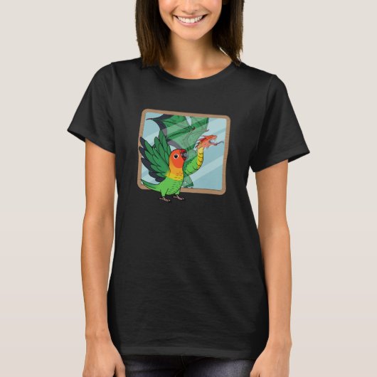 Parrot & Dragon Reflection I Fischers Lovebird Tシャツ (正面)