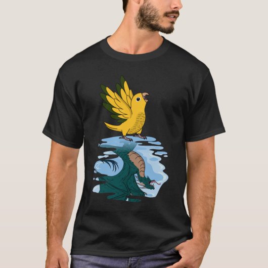 Parrot & Dragon Reflection I Golden Conure 2 Tシャツ (正面)