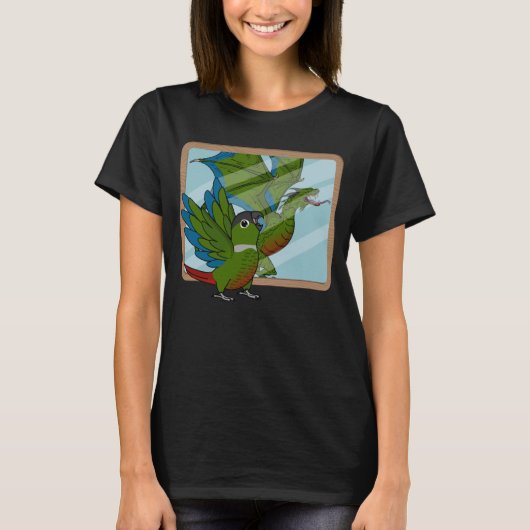 Parrot & Dragon Reflection I Green Cheek Conure 1 Tシャツ (正面)