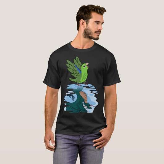 Parrot & Dragon Reflection I Green Parrotlet 2 Tシャツ (正面フル)