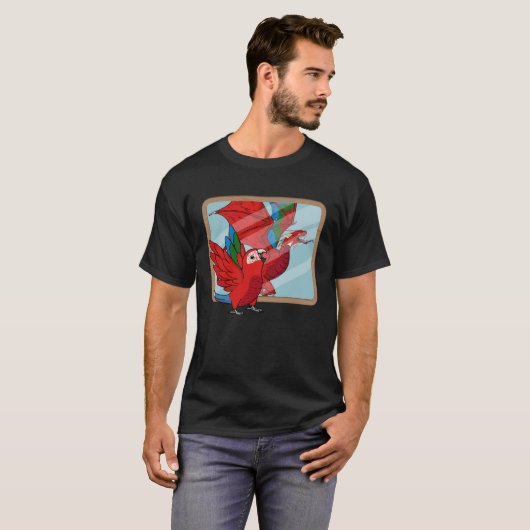 Parrot & Dragon Reflection I Green winged Macaw 1 Tシャツ (正面フル)