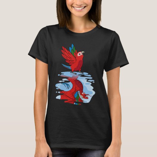 Parrot & Dragon Reflection I Green winged Macaw Tシャツ (正面)