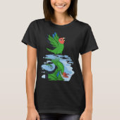 Parrot & Dragon Reflection I Rosy faced Green Love Tシャツ (正面)