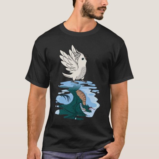 Parrot & Dragon Reflection I White Cocatoo 2 Tシャツ (正面)
