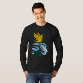 Parrot & Dragon Reflection I Yellow Budgie Budgeri Tシャツ (正面フル)