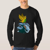 Parrot & Dragon Reflection I Yellow Budgie Budgeri Tシャツ (正面)