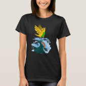 Parrot & Dragon Reflection I Yellow Budgie Budgeri Tシャツ (正面)
